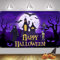 AOLOA Extra Große Halloween Banner, Schwarz Lila Happy Halloween Dekoration, Drinnen Draußen Deko Photo Booth Zeichen für Home Decor Supplies