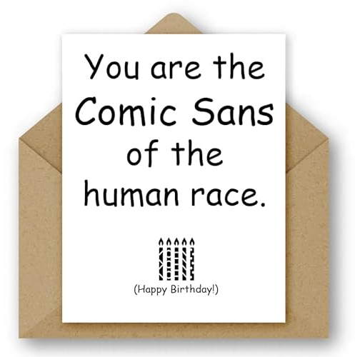 Zwei lustige Geburtstagskarte aus Recyclingpapier - Doppelset (Comic Sans)