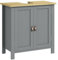 kleankin - Mueble para lavabo, mueble de baño bajo lavabo, 2 puertas, estante ajustable, 2 pisos en el interior, asas de PU, 60 x 30 x 60 cm, color gris