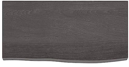 Tidyard Waschtischplatte Badezimmer Waschtisch Waschtischkonsole Platte Holzplatte für Aufsatzbecken Badmöbel Dunkelgrau 60x30x4 cm Massivholz Behandelt