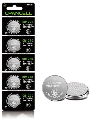 CPANCELL CR1220 Lot de 5 piles au lithium haute capacité 3 V