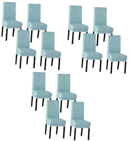 Zerodeko 12 STK Stretch-Tischdecke Stuhlhusse mit Leinenmuster Tischdecke aus Polyester Tischdecken Raumabdeckungen Stuhlhusse aus Polyester elastische Abdeckung Armlehne Stuhlbezug Schutz