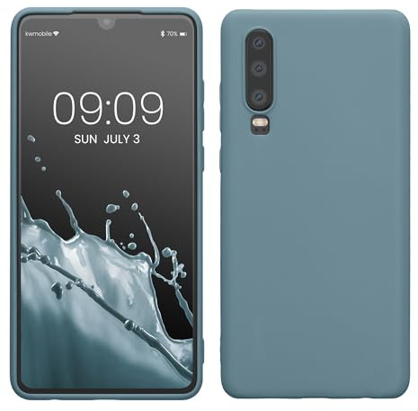 kwmobile Hülle kompatibel mit Huawei P30 Hülle - weiches TPU Silikon Case - Cover geeignet für kabelloses Laden - Antique Stone
