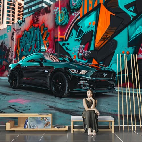 SPECUFX 3D Papier Peint Panoramique Sports Voiture Voiture Rue Graffiti Garçon Murales Panoramique Salon Adulte Chambre d'enfants Restaurant Décoration