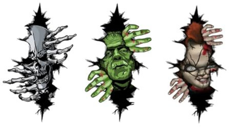 3 pezzi Adesivi 3D per auto Le Crepe del Teschio, Sticker Moto Adesivi, Punisher Scheletro PVC Accessori Auto Adesivi Decalcomanie, Le Crepe del Teschio 3D Escono Interessanti Adesivi per auto