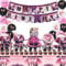 Groupe de Fille Decoration Anniversaire,85 Pcs Groupe de Fille Kit Vaisselle Anniversaire,Kit Anniversaire Inclure Nappe,Ballons en Latexr etc,Décoration D'anniversaire des Enfants