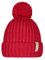 Barts Damen Strickmütze Joansy gefütterte Wintermütze mit Bommel 3406 Red 05