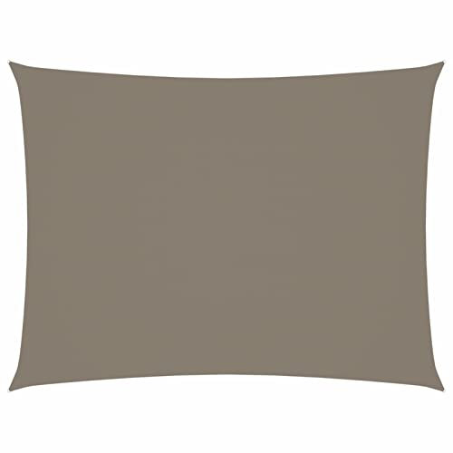 Iiaky Voile de Parasol Tissu Oxford rectangulaire 6x7 m Taupe,Voile D'Ombrage pour Patio,Respirant Toile Ombrage Une Protection des Rayons UV