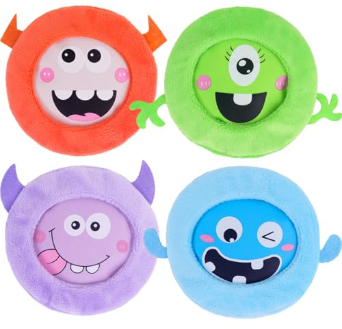 Hilph Kids Ice Packs Cold Compress, Reusable Bump Ice Packs for Kids Boo Boos with Cute Plush Sleeves Children Hot Cold Packs for Kids Fever, Wisdom Teeth, Tired Eyes, Sports Injuries - 4 Pack