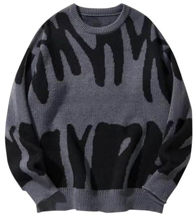 HAOLEI Herren Pullover Mit Rundhalsausschnitt, Sale Sweatshirt Einfarbig Retro Stil, Langarmshirt Locker Modisch, Sweatshirt Oberteile Weich Und Bequem, Strickpullover Top Klassisch Aus Hochwertiger