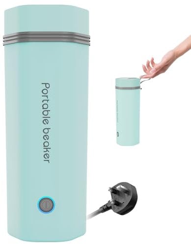 Emooncn 350ML Portable Travel Kettle Fast Boil Quiet Small Kettle Stainless Steel Mini Electric Kettle Auto Shut Off Travel Tea Kettle for Bedroom Electric Heating Cup for Tea Milk Coffee Green Kettle