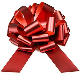 PartyDeco Geschenkschleife 30cm 1 Stück wetterfest - große Ziehschleife Dekoschleife - Schleife für Auto Geschenk Dekoration für Weihnachten Hochzeit Geburtstag Jubiläum - Rot