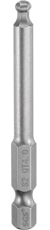 sourcing map Ball End Hex Screwdriver Bit 4mm (H4.0) Tip 1/4 Hex Shank 65mm (2.56) Long Magnetic Ball Head Bits Industrial Grade S2 Steel Metric Screw Driver Bit