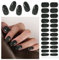 EBANKU Semi Cured Gel Nail Strips, 24PCS Gel Nail Stickers - Long Lasting & Easy to Apply & Remove for Salon-Quality Pedicure | Black Glitter