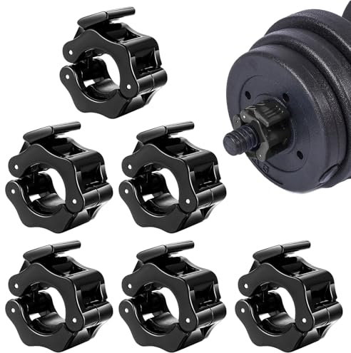 6 Stück Hantelverschlüsse 30mm,Hantelstangen Verschluss 30mm,Hantel Schnellverschlüsse,für Kurzhantelstangen und Langhantelstangen mit Einem Durchmesser von 30 mm Geeignet,für Workout Gewichtheben