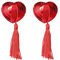 TIESOME Nippelpasten, Pailletten nippelpads mit Quaste, Selbstklebende und Wiederverwendbare Brustwarzenabdeckung, Herzförmige Nipple Cover für Frauen, Sexy Nippelpads für Burlesque, Pole Dance Party