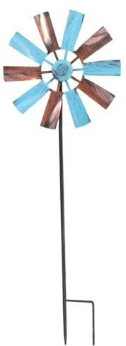 Toddmomy Vintage Windmühle Garten Dekoration Rustikale Windmühle Für Den Außenbereich Wetterfeste Gartenkunst Bewegliche Windmühle Für Hof Und Garten 2 Farbig