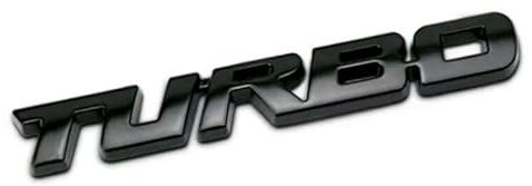 Turbo 3D - Adesivo sportivo con scritta in metallo nero