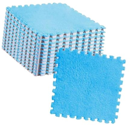 Ineinandergreifende Bodenmatte weiche Plüschschaumschnitzer Nicht -Schlupfteppichfliesen für Kinder Zimmer Schlafzimmer Wohnzimmer 10pcs 30 x 30 cm