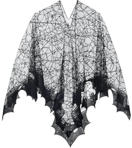 Ericetion Halloween-umhang, Spinnennetz-fledermausumhang, Gothic-ankleideumhang, Hexenrobe, Umhang, Halloween-Horror-schal, Kostümzubehör