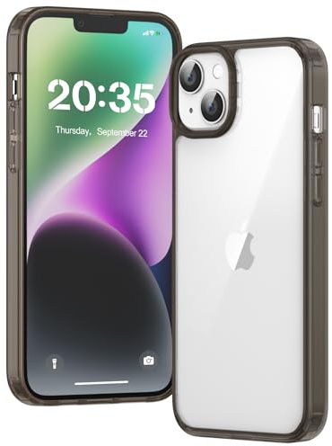 Voyahülle Clear Case for iPhone 14, Ultra Thin, Shockproof TPU Cover, Anti-Yellowing, Crystal Clear, Phone Case for Apple iPhone 14 - black