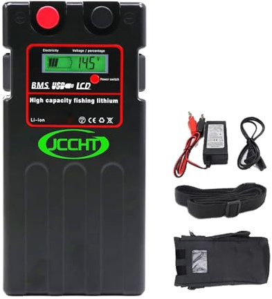 JCCHT Batterie de Rechange pour Moulinet de pêche électrique 12 V 17 500 mAh, Batterie Lithium Rechargeable 17,5 Ah pour Bateaux de pêche en mer