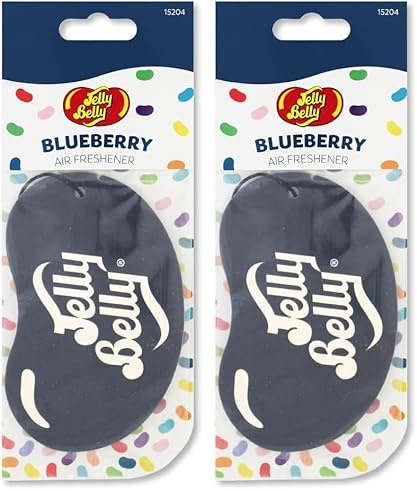 Jelly Belly 15204 2D Jelly Bean Air Freshener - Blueberry, Grey (Pack of 2)