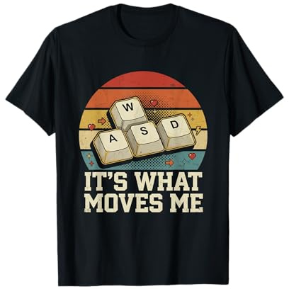 Retro WASD Gaming Keys Funny PC Gamer Design T-Shirt