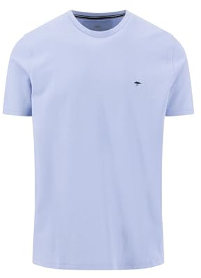 T-Shirt aus Baumwolle mit Struktur und Rundhalsausschnitt
