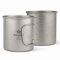 Tasse en titane de camping (450/ 600) ml avec et sans couvercle des marques de mesure, ultra forte et ultra légère, tasse saine et écologique pour le voyage/le campement dans un étui en tissu (600ml)