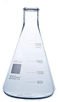 Rocwing - Borosilicate 3.3 Graduated Conical Glass Flask for Laboratory (2000ml)