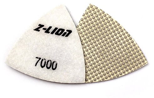 Z-Lion Polierpads für Oszillierwerkzeuge aus Kunstharz, dreieckig, Triangular polishing pads-06, weiß, ZL3-Grit 7000