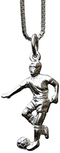 GravUp: Sterling Silber Anhänger Fussballer mit Sterling Silber Kette