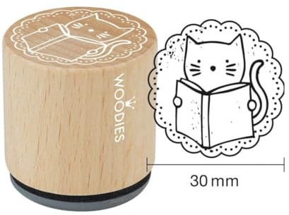 Woodies COLOP Holz-Stempel - Katze - Abdruckgröße 30 mm
