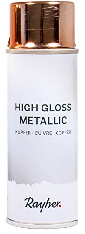 Rayher 34424638 vernis en spray métallique, bombe de peinture, 200ml, cuivre