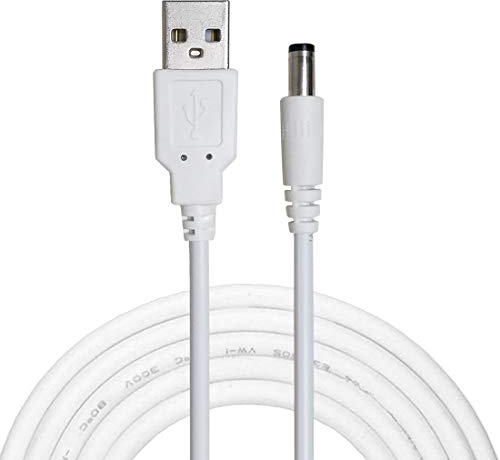Liwinting 1.5m USB A Mâle vers DC Câble 2.1mm / 5.5mm 5V Barrel Jack Adaptateur d'alimentation pour Routeurs Répartiteur Haut Parleur Disque Dur Laptop - Blanc