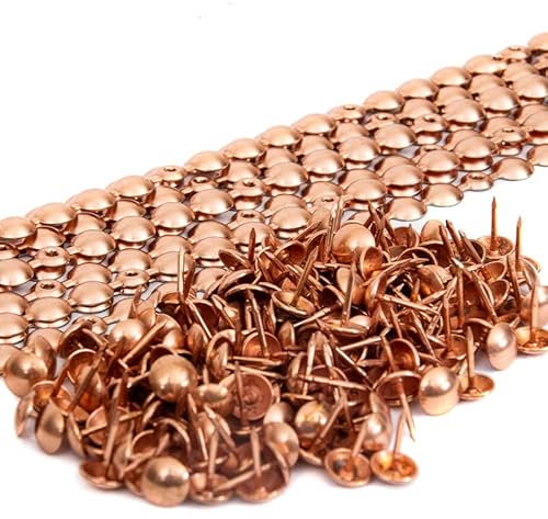 10 bandes de clous tapissier + 200 clous - Lentille Fer - Cuivré - Ø9,5mm - Clous tapissier en bande