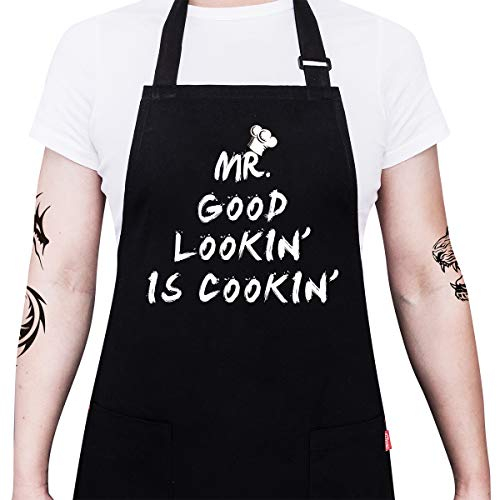 ALIPOBO Grillschürze für Herren 1 Pack Black5