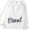 Shirtinstyle Turnbeutel, Braut, Junggesellinnen Abschied Hochzeit Herz, Farbe Weiss