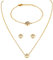 JewelryWe Schmuck Damen Armband Halskette Ohrringe Schmuckset Edelstahl Lebensbaum Anhänger mit Kette, Armkette & Ohrstecker Set für Frau Mädchen Gold