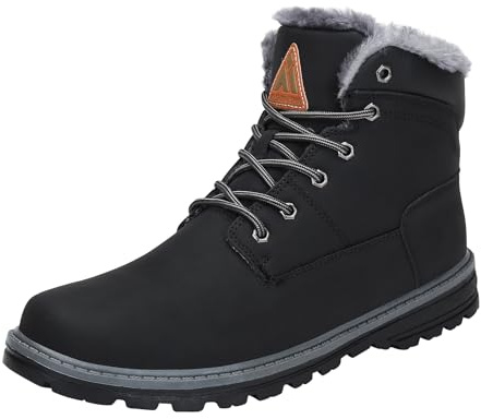 PASTAZA Warme Winterboots Outdoor Gefüttert Schneestiefel Schwarz 43 EU