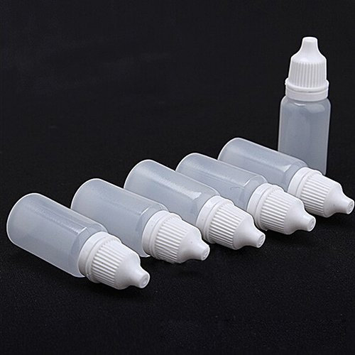 Brussel 5 Pcs Empty Plastic Squeezable Dropper Bottles Eye Liquid Dropper Vials Refillable Container with Screw Caps 20 ml