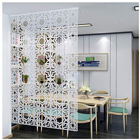 Wood&Plastic Hanging Room Divider, Partition Curtain, Folding Entrance Decoration Cut Panel Screen For Living, Dining, Study,Sitting-Room, Hotel, 2 Sizes (Color : 20pcs, Size : 29x29cm)