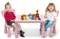 COSTWAY 3 TLG. Kindersitzgruppe, Kindertischgruppe, Kindertisch mit 2 Stühlen, Kindermöbel aus Kunststoff, Kinder Tischset für Kindergarten und Kinderzimmer (Pink)