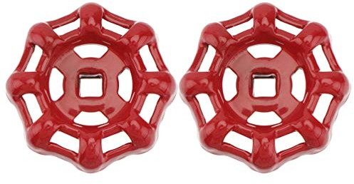 YARNOW 2 Stück Ventil Handrad Metall Ventilrad Vierkant Oberteil Absperrventil Ventiloberteil Kugelhahn Griff für Haushalt Hardware Schrägsitzventile Verteiler Standrohr 7x7mm Rot