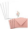 25 Briefpapier-Sets DIN A5 - Naturpapier in Creme mit Rosenzweigen - mit Briefumschlägen DIN C6 in Rosa Briefbogen bedruckbar ideal für Hochzeitseinladungen