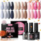 UR SUGAR UV Nagellack Grau Rosa, 12 Farben Gel Nagellack Schellack Set Nude Grau Rosa Pink Glitzer Gellack Farbgel für Gelnägel Nageldesign Sets Valentinstag Gel für Maniküre Nageldesign
