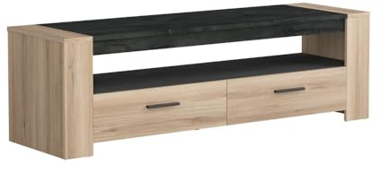 Demeyere Meuble TV 2 tiroirs 1 Niche Sheffield - Naturel Clair