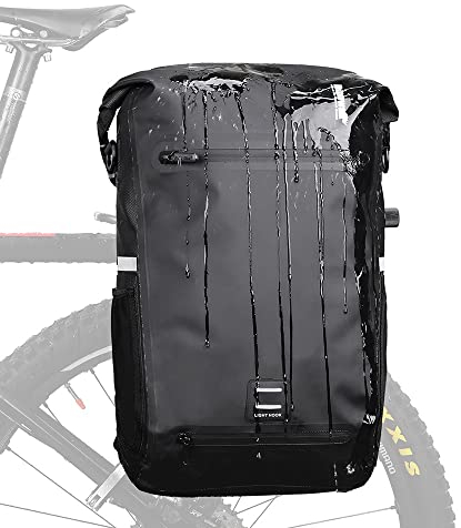 Rhinowalk Multifunktionale Fahrradtasche für Gepäckträger Wasserdicht Gepäckträgertaschen 22L Postman Satteltasche Schultertasche Fahrradtasche Professionelles Fahrradzubehör-Schwarz
