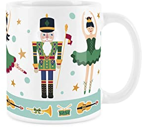 Purely Home Nutcracker Suite Christmas Mug - White Christmas Ballet Festive Coffee/Tea Gift Xmas Present 11oz